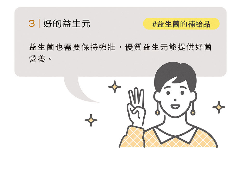 挑選優質腸道益生菌3大眉角：適量菌數、優良菌種、 好的益生元