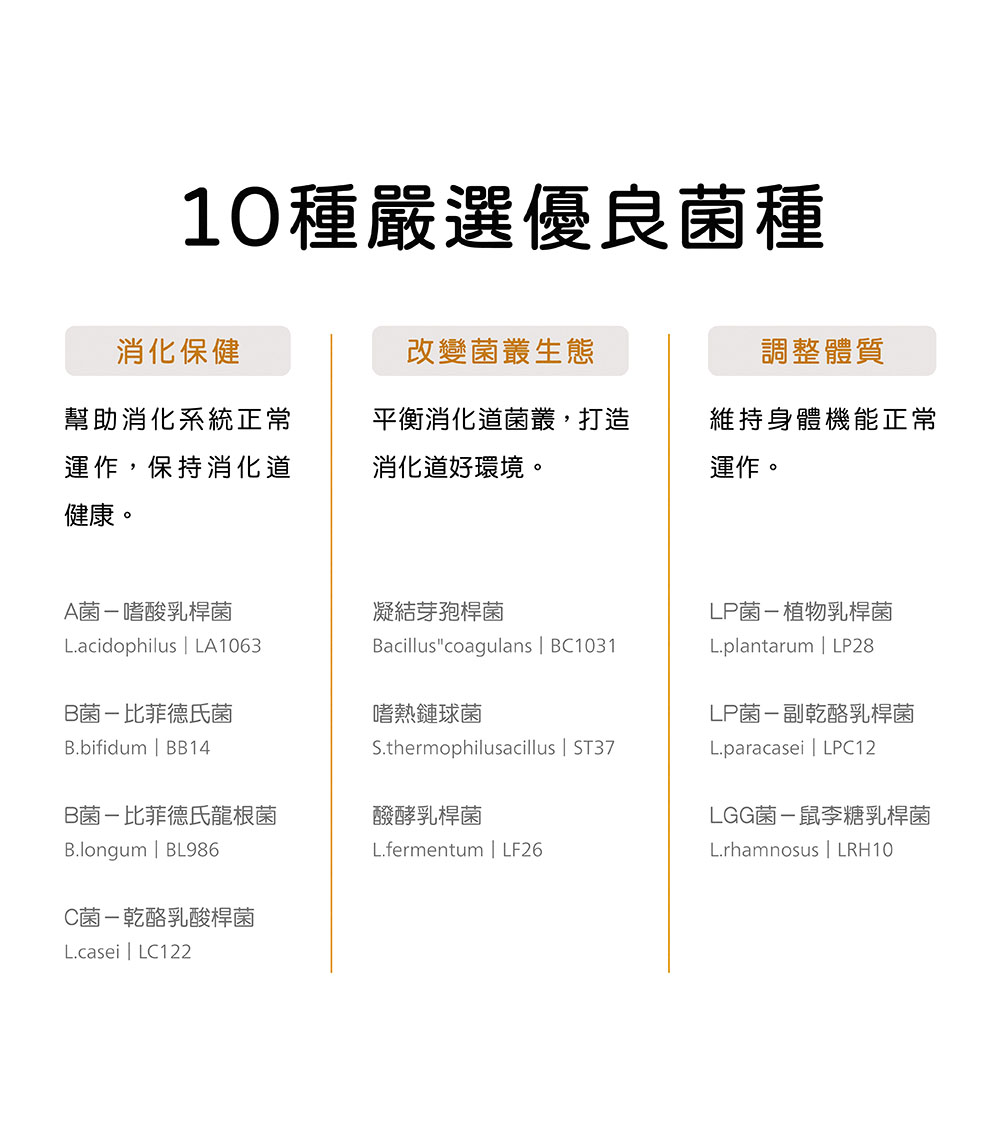 伊聖詩天使紅茶益生菌10種嚴選優良菌種，幫助消化保健、改變菌叢生態、調整體質