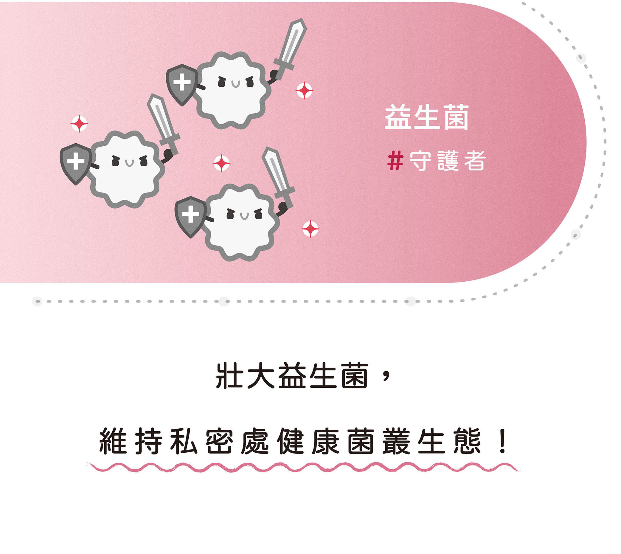 用伊聖詩鳳梨莓果茶益生菌壯大益生菌叢，維持私密處健康菌叢生態